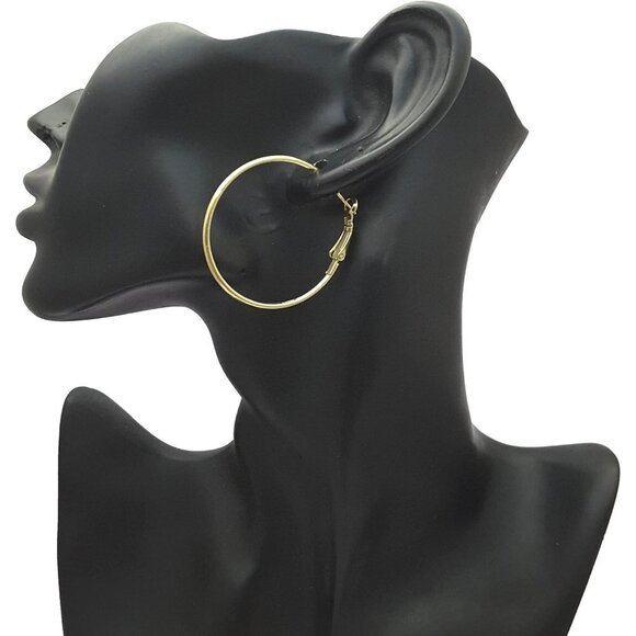 Set of 3 gold-tone latch-back hoop earrings‎ women OS - Picture 1 of 9